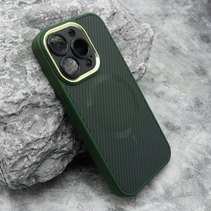 Slika od Futrola CARBON MagSafe za iPhone 15 Pro (6.1) zelena (small camera)