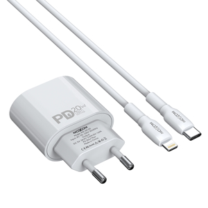 Slika od Kucni punjac Moxom MX-HC151 20W Type-C na Lightning beli