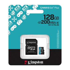 Slika od Memorijska kartica Kingston CanvasGo!Plus Micro SD 128GB + ad. 170/MBs 4k SDCG4/128GB