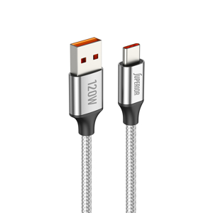 Slika od USB data kabal Superior SU-K100 pleteni Fast 120W 6A Type-C 1m srebrni